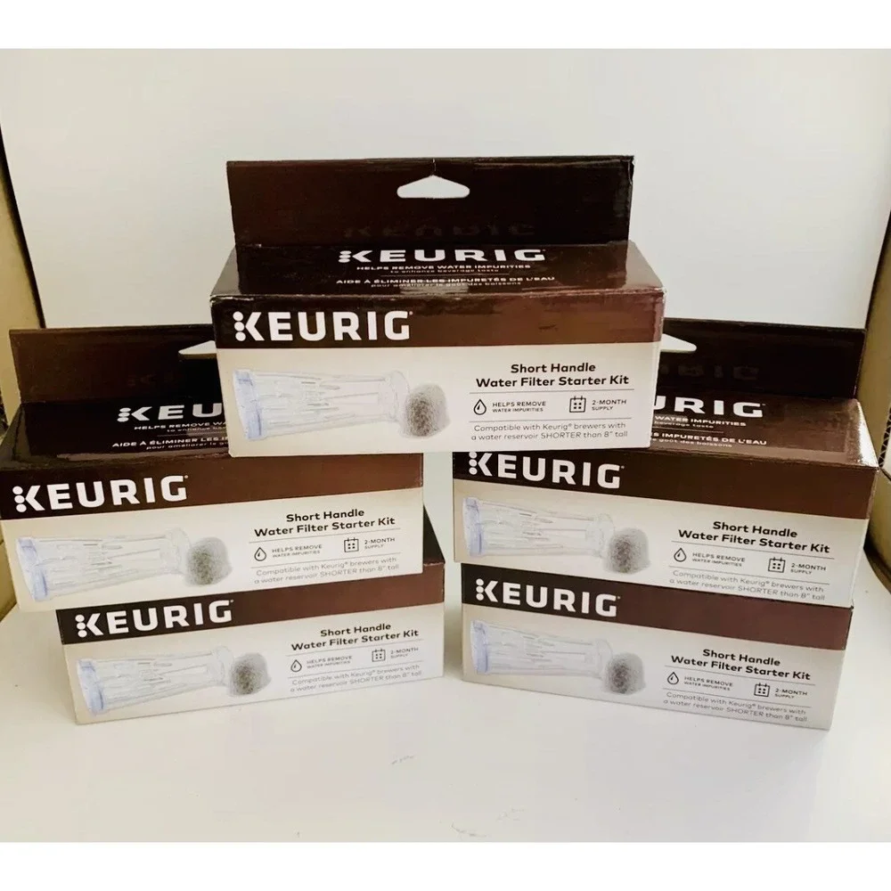 Keurig Coffee Short Handle Reservoir 2 Month Water Filter Starter Kit (5) LOT
